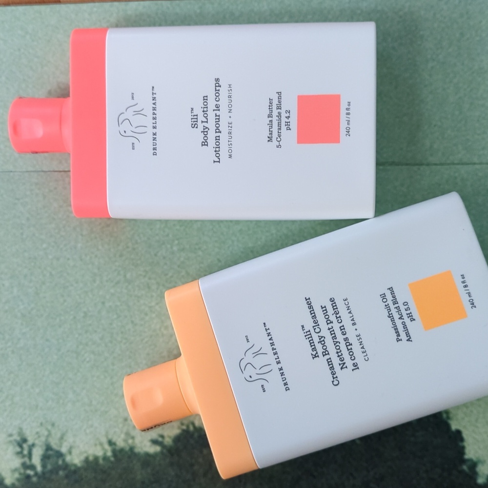 🆕 DRUNK ELEPHANT Kamili Cream Body Cleanser & Sili Body Lotion Set
